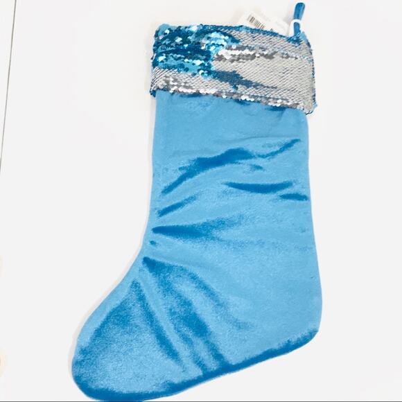 Frozen II Elsa Sequined Stocking Blue Silver - Picture 2 of 4